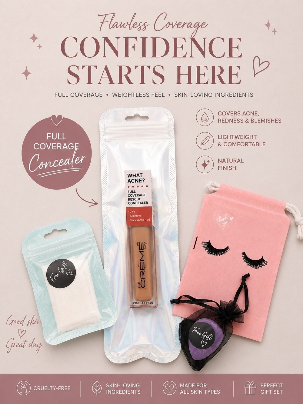 Creme Full Coverage Rescue Concealer Medium Warm Beige